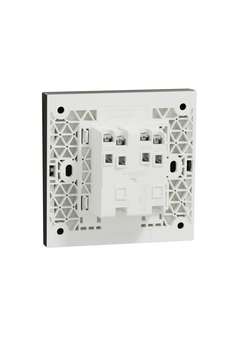 Schneider Electric Schneider Electric Avataron C Switch With Fluorescent Locator E8732L1F_DG, 2 Gang, 16Ax Dark Grey 250 V 1 Way  - Image 5