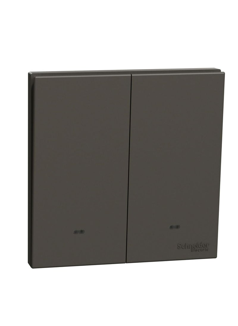 Schneider Electric Schneider Electric Avataron C Switch With Fluorescent Locator E8732L1F_DG, 2 Gang, 16Ax Dark Grey 250 V 1 Way  - Image 2