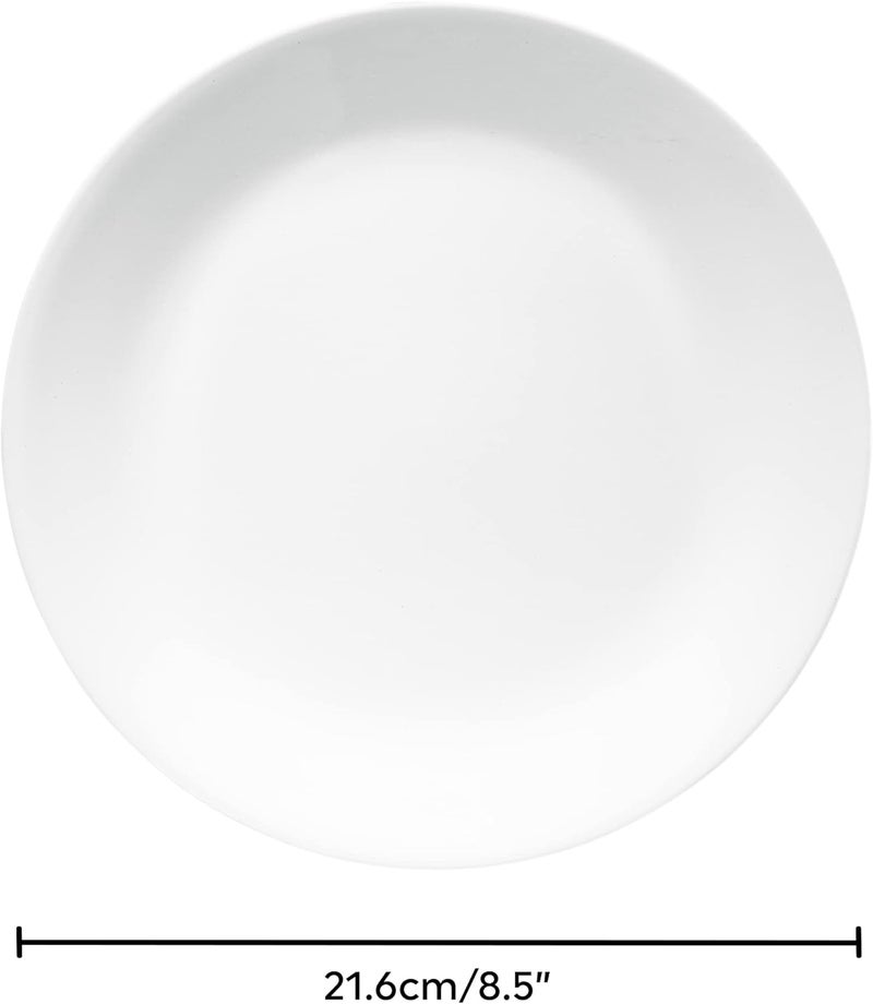 Corelle طقم أطباق عشاء كوريل فيتريل زجاج مقاوم للتشقق 4 قطع أطباق غداء شتاء صقيع أبيض - Image 2
