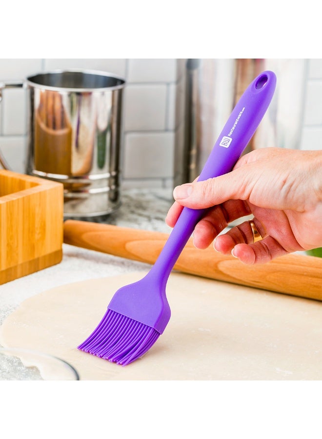 Restaurantware 10.2 Inch Pastry Brush, 1 Heat-Resistant Basting Brush - Dishwasher-Safe, Hanging Hole, Black Silicone Cooking Brush, For Spreading Oil, Butter, Or Sauce, - Image 3