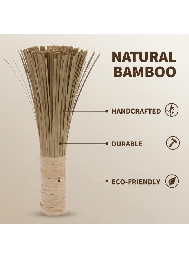 Bluejw 12-Inch Bamboo Wok Brush, Flat Brush, Kitchen Cleaning Brushes for Scrubbing and Cleaning Cooking Pots, Pans and Grilling Utensils - Image 2
