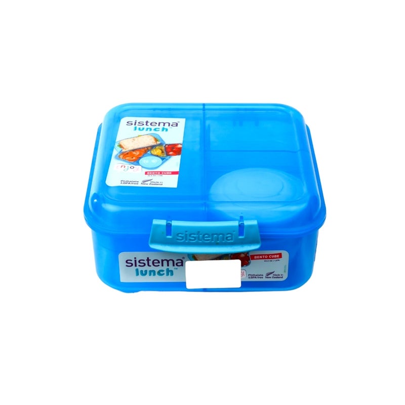 سيستيما صندوق طعام بينتو كيوب مع علبة للزبادي 1.25 لتر - ازرق - 2891 - Image 2