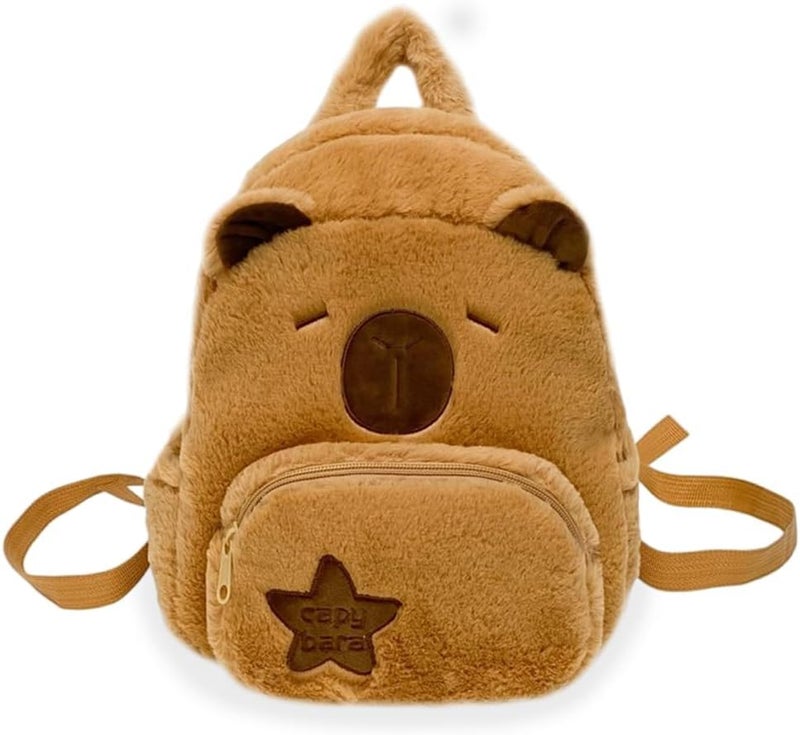 KASTWAVE Capybala Plush Backpack, Cute Capybala Backpack, Versatile Students Crossbody Bag School Bags For Boys And Girls, Birthday Gifts For Kids (23X10X27Cm) - Image 1