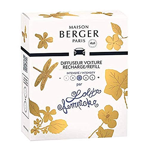 Maison Berger مجموعة من 2 بودات سيراميك لموزع معطر هواء السيارة القابل لإعادة التعبئة - 4/6 أسابيع زمن الانتشار - العطر والرائحة - لوليتا لمبيكا - صنع في فرنسا - Image 1