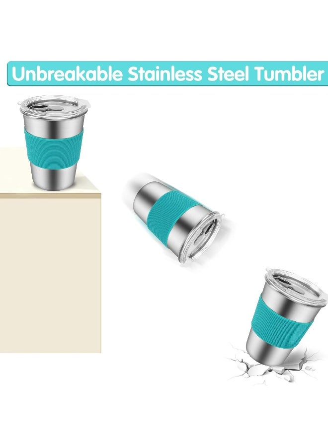 SSAWcasa Kids Cups with Straws and Lids Spill Proof, 6 Pack 12oz Stainless Steel Tumbler - Image 4