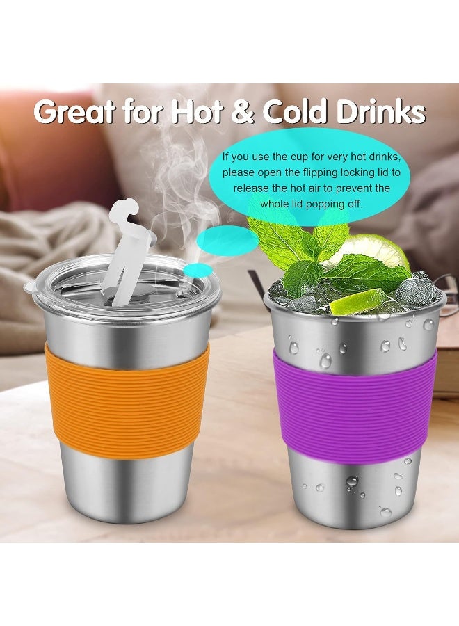 SSAWcasa Kids Cups with Straws and Lids Spill Proof, 6 Pack 12oz Stainless Steel Tumbler - Image 5