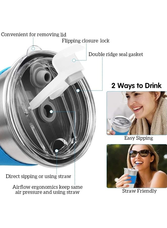 SSAWcasa Kids Cups with Straws and Lids Spill Proof, 6 Pack 12oz Stainless Steel Tumbler - Image 2