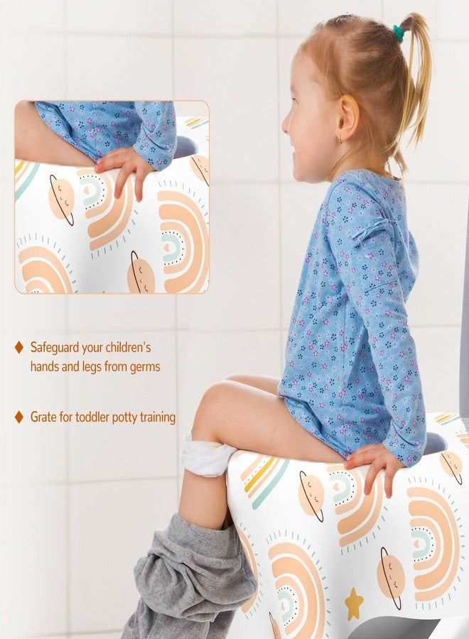POIKSHARK 30 Pack Toilet Seat Covers Disposable, Individually Wrapped for Travel, Large Waterproof Potty Covers for Kids and Adults,Toddler Potty Training for Public Restroom, Airplane, Trip - Rainbow - Image 3