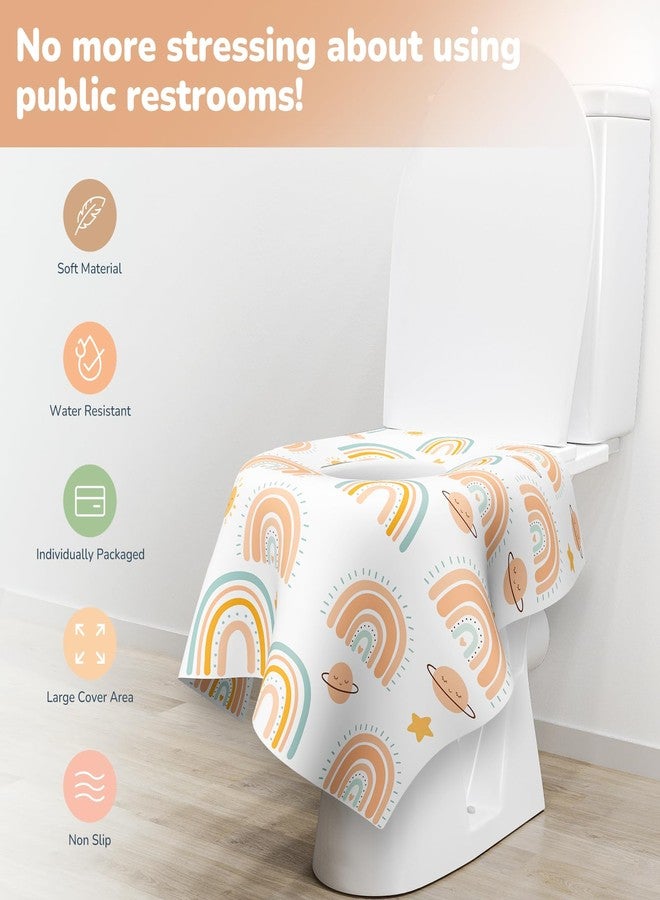 POIKSHARK 30 Pack Toilet Seat Covers Disposable, Individually Wrapped for Travel, Large Waterproof Potty Covers for Kids and Adults,Toddler Potty Training for Public Restroom, Airplane, Trip - Rainbow - Image 4