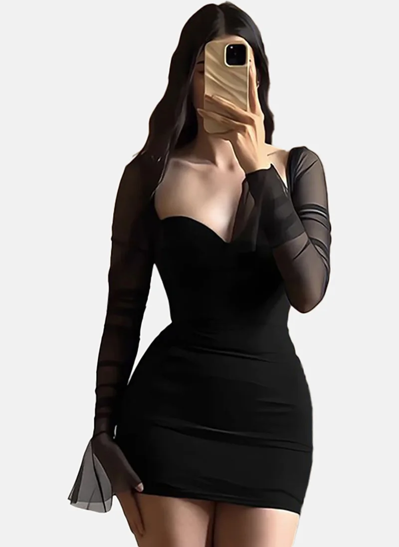 YUNIQEE Women Satin Bodycon Mini Dress