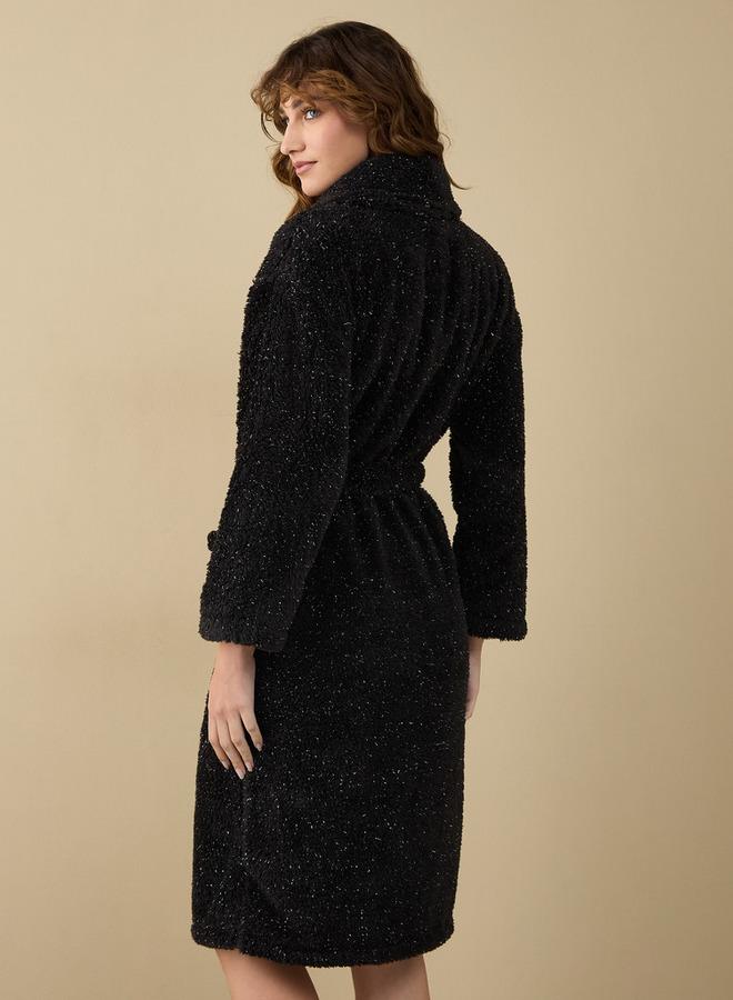 سبلاش فيڤ روب فرو صناعي بحزام وجيوب - Image 3