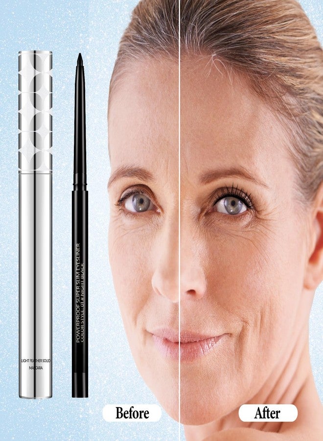MUREND 2PCS Black Mascara for Older Women 60 Plus and Eyeliner Pencil Set,Mascara Volume and Length for Mature Women,Cream Eye Liner Gel Pencil,Waterproof Smudge Proof Long Lasting - Image 3