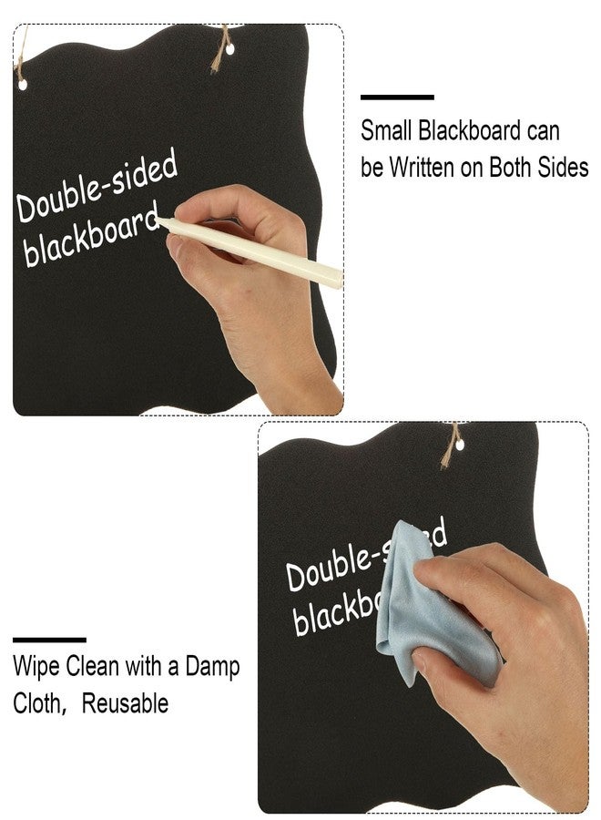 CertBuy 16 Pack Hanging Chalkboard Signs with String, Double-Sided Erasable Message Boards for Wedding, Bar, Cafe, Restaurant, Memo, Party Decorations (4 Shapes) - Image 4