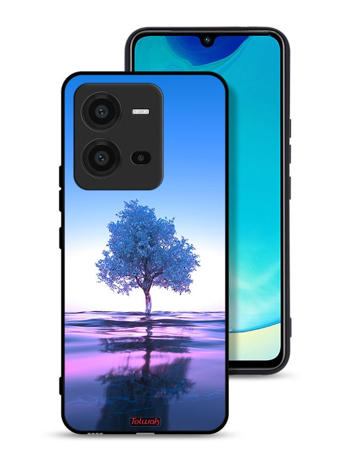 Tolwak Vivo V25 5G Protective Case Cover Tree Neon Body Of Water Reflection Digital Art - Image 1