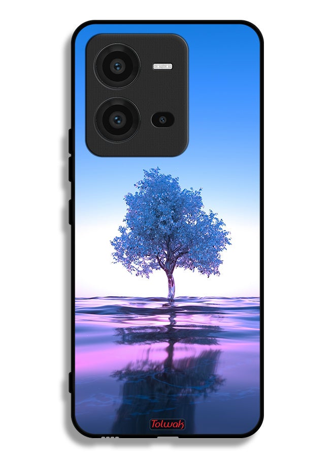 Tolwak Vivo V25 5G Protective Case Cover Tree Neon Body Of Water Reflection Digital Art - Image 2