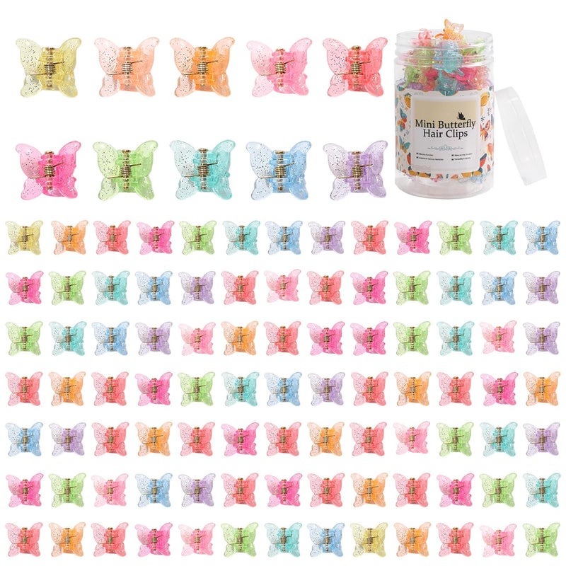 LifeDawn Assorted Colors Pastel Butterfly Hair Clips and Claws with Box  Cute Sparkly Mini Nonslip Hair Styling Accessories for Girls