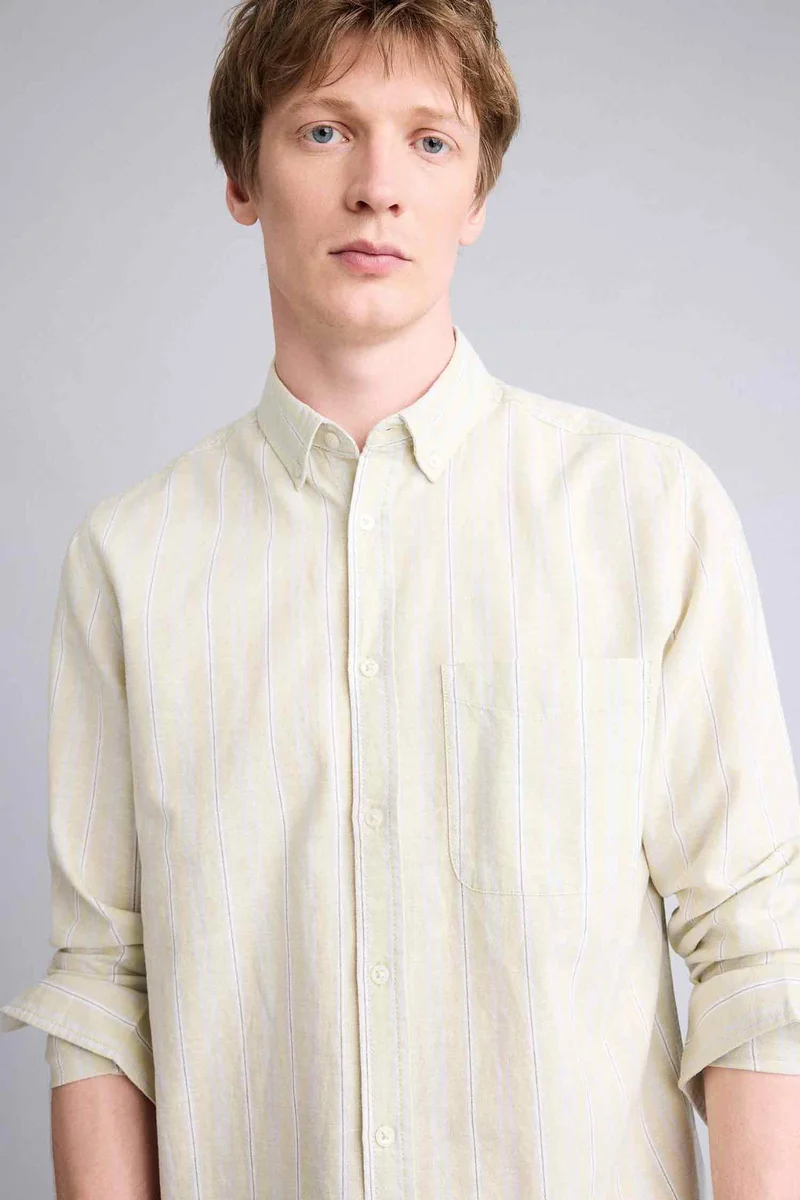 ديفاكتو Mixed Linen Shirt