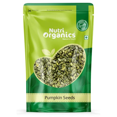 NutriOrganics Raw Pumpkin Seeds for Eating g, Immunity Booster Jumbo Pumpkin Seeds, 500 gram - Image 1