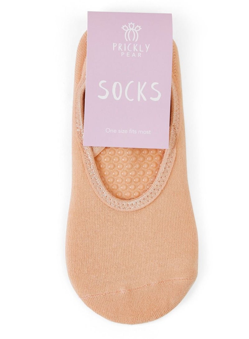 Prickly Pear Peach Non-Slip Barre/Yoga/Pilates Socks, Womens, One Size Fits Most - Image 5
