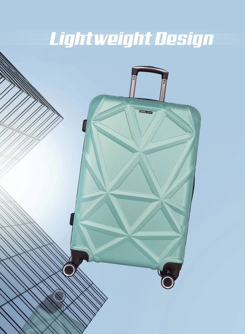 PARAJOHN Matrix ABS Material 3-Piece Hardsided Luggage Set | 4-Wheel Spinner Trolley | Small (10kg), Medium (20kg), Large (30kg] green - Image 5