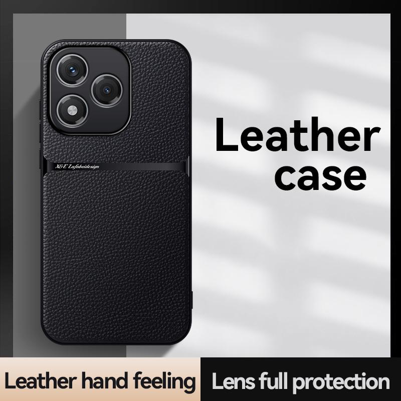 erorex For Honor 400 Lite Global Litchi Leather Magnetic Full Coverage Shockproof Phone Case(Navy Blue) - Image 2
