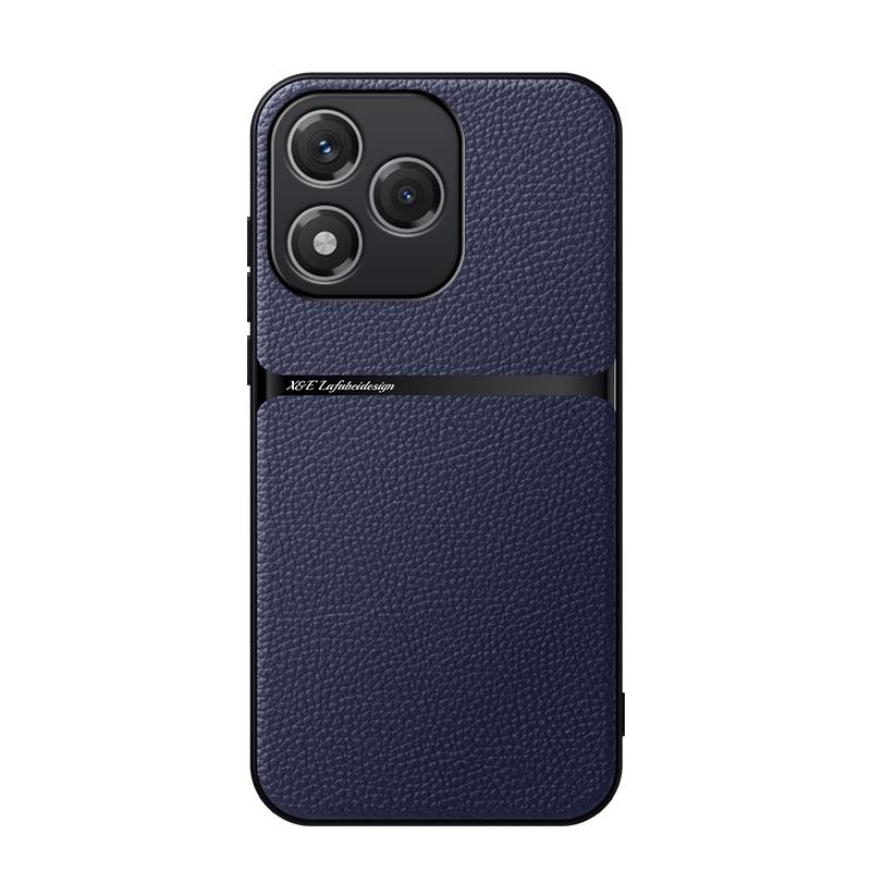 erorex For Honor 400 Lite Global Litchi Leather Magnetic Full Coverage Shockproof Phone Case(Navy Blue) - Image 1