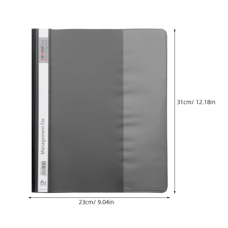 Reusable 2 Hole A4 File Folders Double Page Report Document Holders Black 12 Pack - Image 3