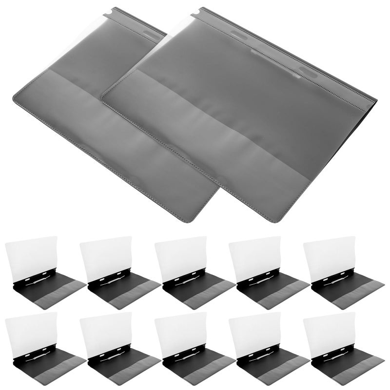 Reusable 2 Hole A4 File Folders Double Page Report Document Holders Black 12 Pack - Image 2