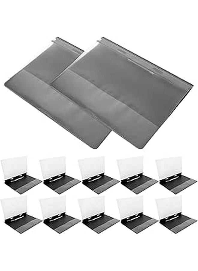 Reusable 2 Hole A4 File Folders Double Page Report Document Holders Black 12 Pack - Image 1