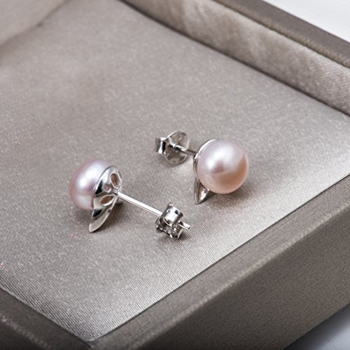 S.Leaf Cat Pearl Earrings for Women Sterling Silver Hypoallergenic Flat Back Stud Cat Memorial Earrings Best Friend Birthday Gifts for Women Trendy Siser Mom Wife Womens Her Friend Party - Image 3