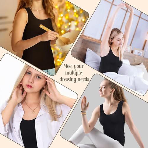 KeepCart Cotton Apricot Sexy Stretchy Slim-Fit Tank Top Thermal Fleece Lined Underwear Tops Camisole Warm Base Velvet Touch Layer Vest For Women (Free Size) (Bust Size : 66 To 90 CM), Black - Image 5
