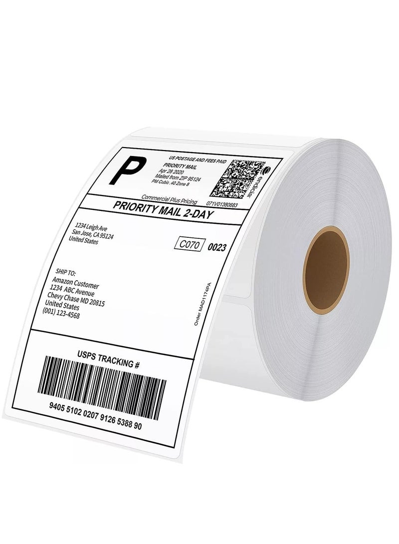 Thermal Direct Shipping Labels 4x6 Inch 500 A6 Label with Easy Perforation Line Waterproof Oil-proof Anti-Scratch Compatible with All Shipping Carriers and E-Commerce Platforms and Most Thermal Printers(1 Rolls) - Image 1