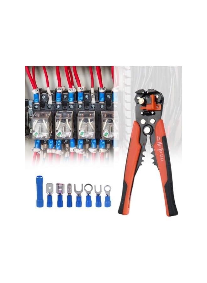 promass Multifunctional Cable Wire Stripper Cutter, Crimping Stripping Plier Tool,5-in-1 Automatic Wire Stripper for Wire Stripping, Cutting, Crimping，Wire with 400pcs Connectors - Image 5