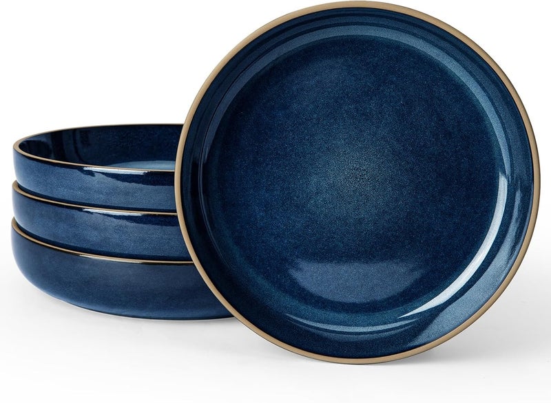famiware Nature Pasta Bowls Set of 4 85 inch Salad Bowl Serving Bowls for Kitchen Bowl Set Dishwasher and Microwave Safe Midnight Blue - Image 1