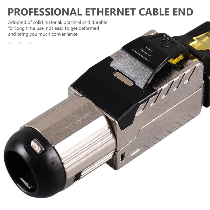 Tool Free Cat8 RJ45 Ethernet Connector Plug Gold Plated Dustproof Gigabit Network - Image 4