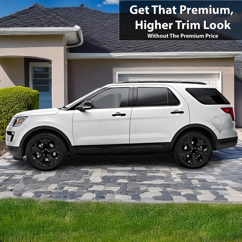 BOGAR TECH DESIGNS for Ford Explorer 2016-2019 Side Window Chrome Delete â€“ Precut Vinyl Trim Overlay, Gloss Black Blackout Appearance - Image 2