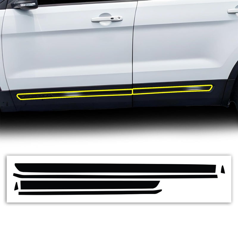 BOGAR TECH DESIGNS for Ford Explorer 2016-2019 Side Window Chrome Delete â€“ Precut Vinyl Trim Overlay, Gloss Black Blackout Appearance - Image 1
