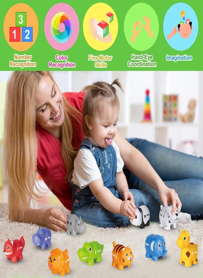 HAPPYMATE 20PCS Animal Number Matching Learning Toys for Toddlers 2-4, 10 Different Animal Figures, Montessori Educational Toys Gifts for Boy Girl, Preschool Learning Activities, Double Sided Matching Game - Image 5