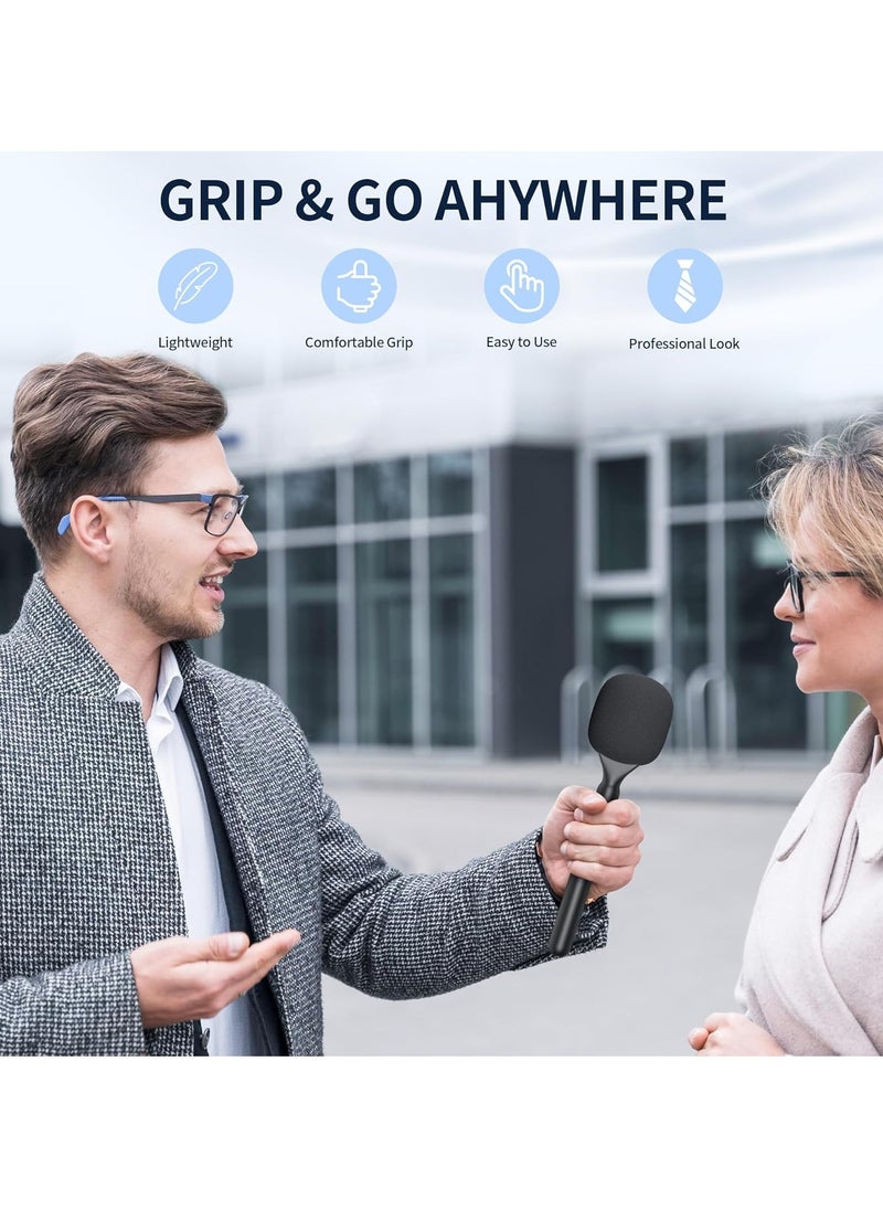 TIGER Wireless Interview Microphone Handheld Adapter – Wireless Lavalier Mic Handle Mount for Rode Wireless GO, DJI Mic, Hollyland Lark Lapel Mic, Ideal for Vlogging, Interviews, Podcasts & Reports  - Image 4
