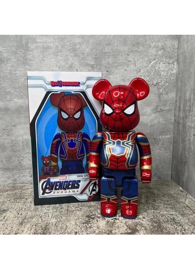 BE@RBRICK 400% Violent Bear Building Blocks Bear Spider-Man Statue Collection Toys Fashion Sculptures & Statues Birthday gifts for kids - Image 2