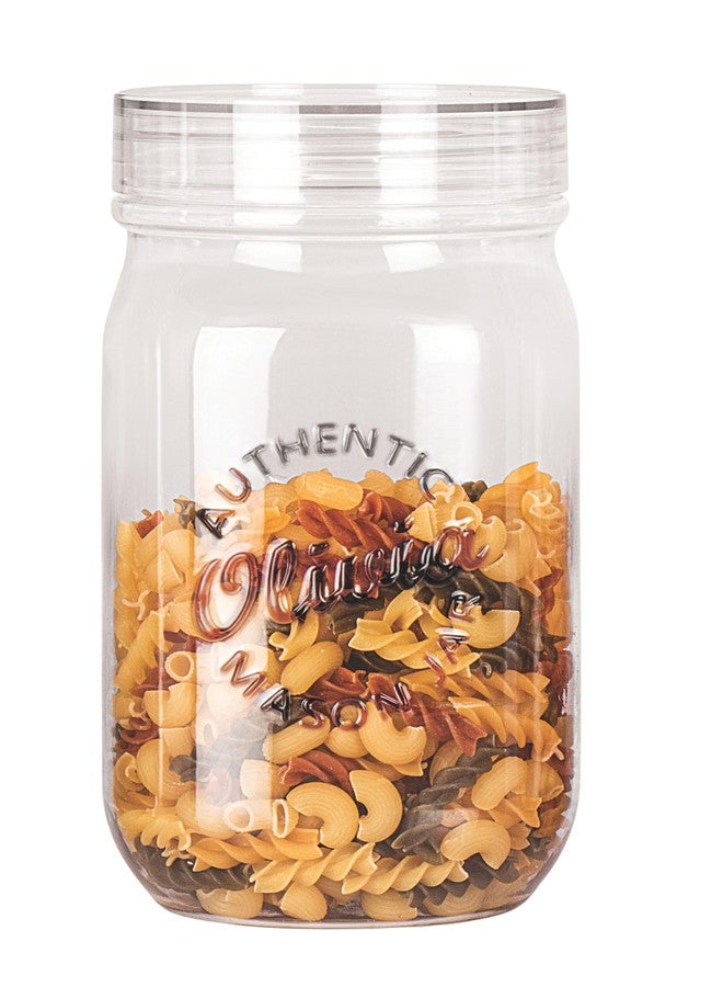 Bossberry Olivia Airtight Stackable & Transparent PET Pattern Leak-Proof 750 ml Storage Jar Containers Home Office & Travel Pack of 2 (Transparent) - Image 2