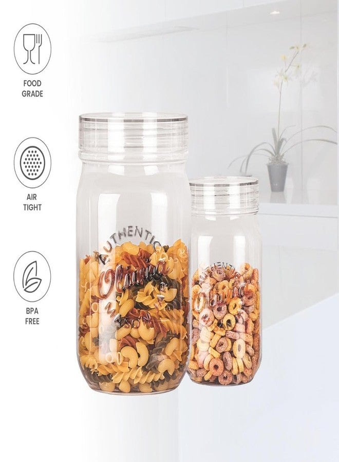 Bossberry Olivia Airtight Stackable & Transparent PET Pattern Leak-Proof 750 ml Storage Jar Containers Home Office & Travel Pack of 2 (Transparent) - Image 3