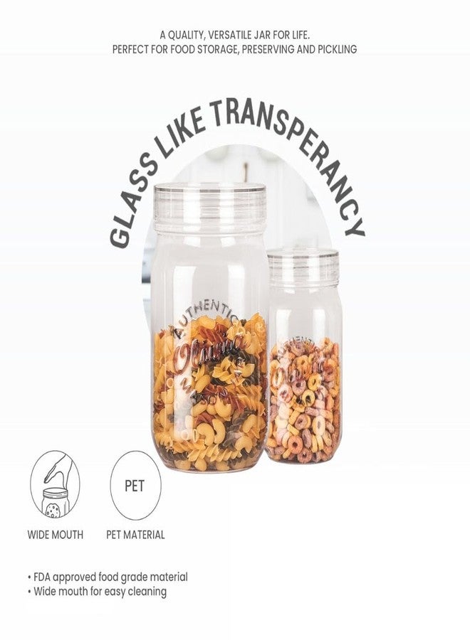 Bossberry Olivia Airtight Stackable & Transparent PET Pattern Leak-Proof 750 ml Storage Jar Containers Home Office & Travel Pack of 2 (Transparent) - Image 4