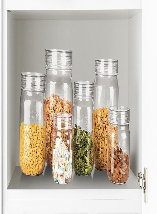 Bossberry Olivia Airtight Stackable & Transparent PET Pattern Leak-Proof 750 ml Storage Jar Containers Home Office & Travel Pack of 2 (Transparent) - Image 5