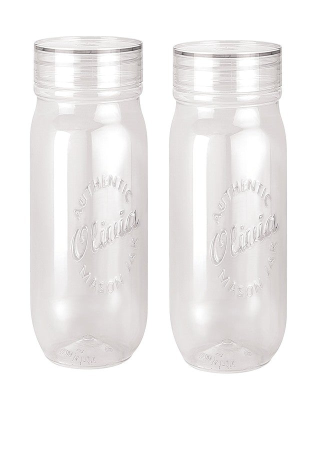 Bossberry Olivia Airtight Stackable & Transparent PET Pattern Leak-Proof 750 ml Storage Jar Containers Home Office & Travel Pack of 2 (Transparent) - Image 1