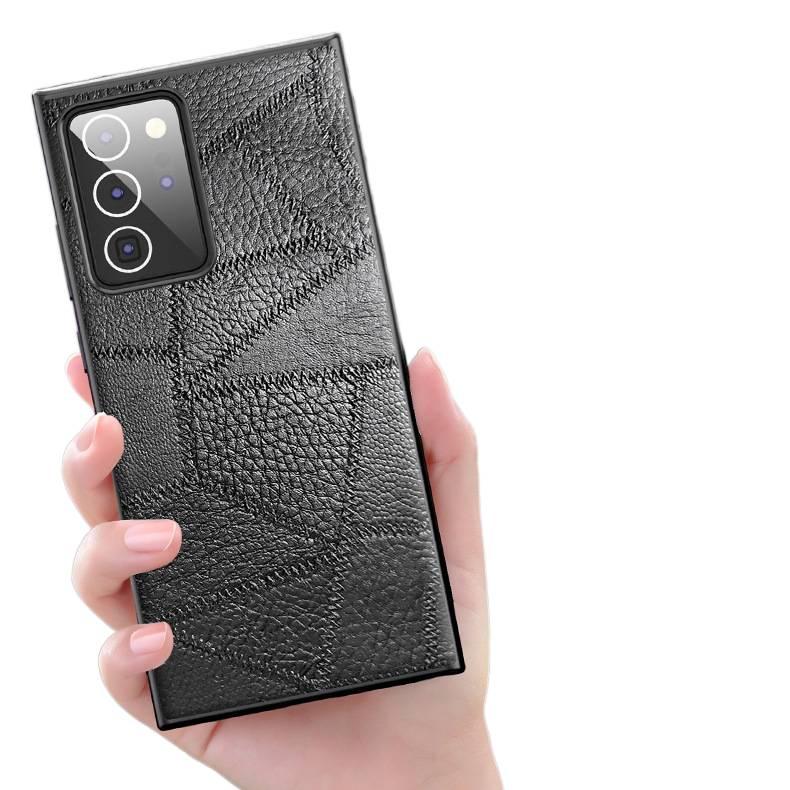 غطاء واقي | ملمس جلد | أسود | حامل بطاقات | تغطية كاملة | لـ Samsung Galaxy Note20 Ultra - Image 2