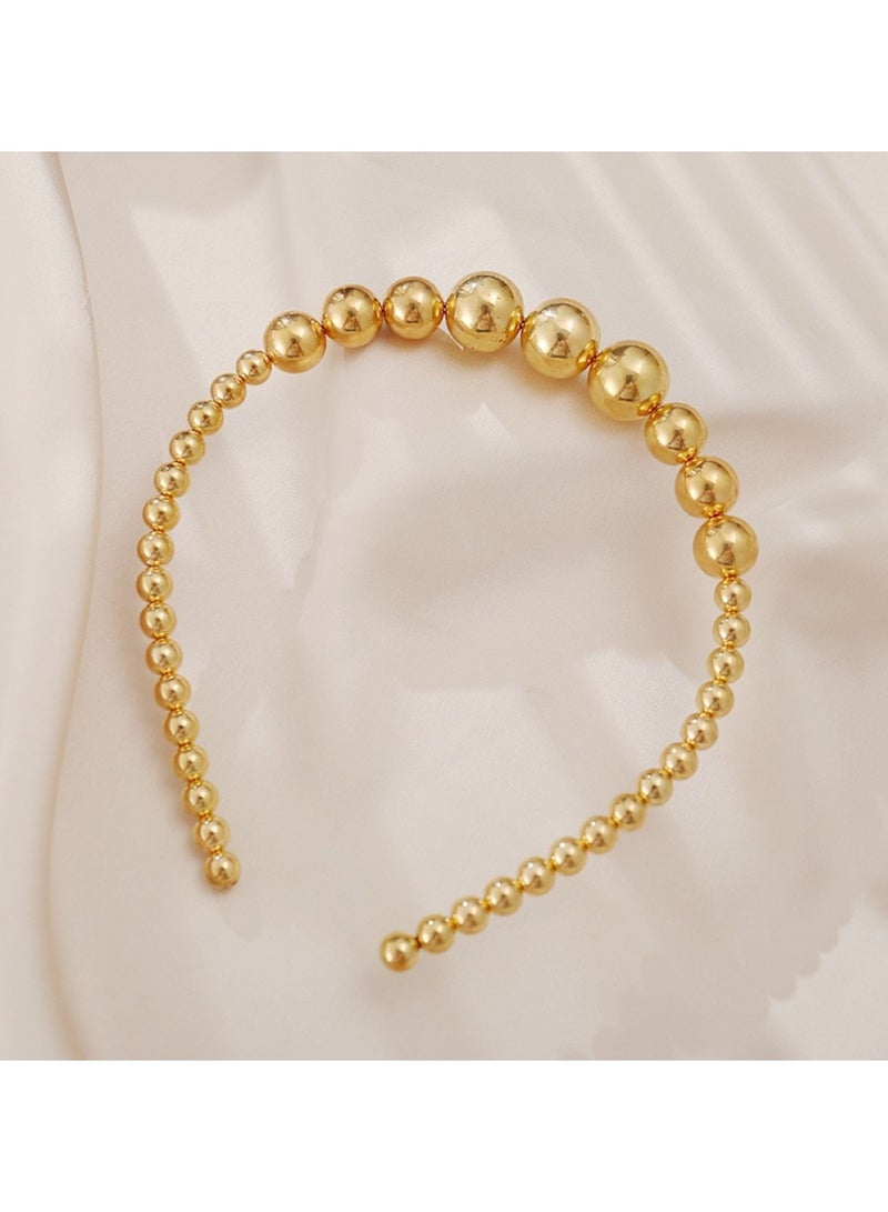 Huitich Elegant Headband Hair Accessory for Girls Gold Colour - Image 2