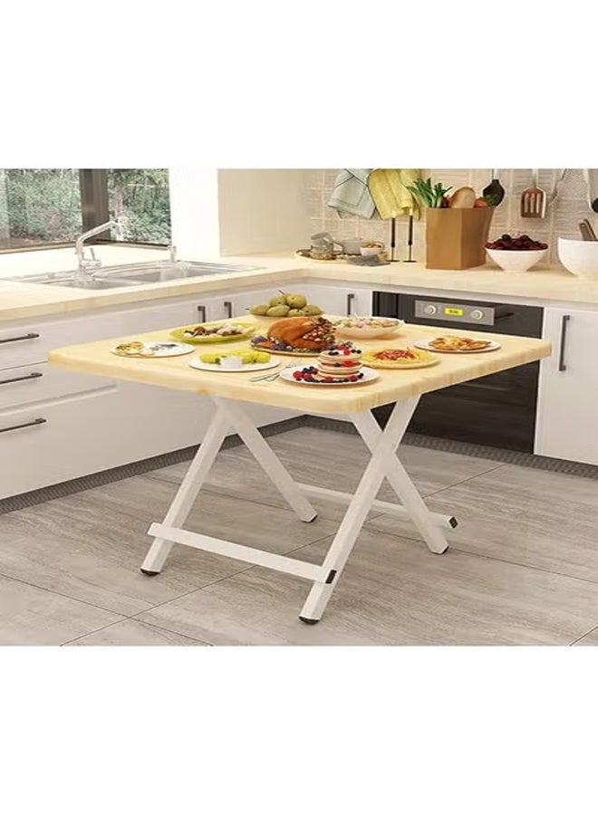 Compact Folding Dining Table with Wooden Top and Metal Frame – 58x58x55 Cm - Image 4