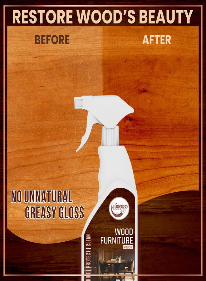 JusGro Furniture Polish Spray For Home, Hotel & Office Etc. | Furniture Cleaner Spray | Wood Shine Liquid | Wood Shining, Cleaning & Protector | Shiner For All Types Of Wooden Items 1 Nos. - Image 3