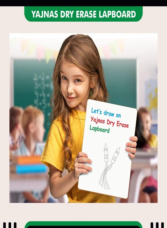 YAJNAS 9.5x13.5 Inch Whiteboard Lapboard with 2 Markers, 1 Duster Combo for Students, Kids - Dry Erase Lap Board Whiteboards - Pack of 2 Lapboard - Image 5